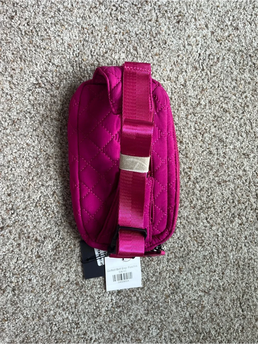 Hot Pink Quilted Crossbody Pouch - Unbranded